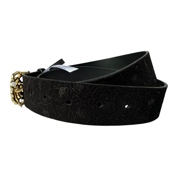 Genuine CIRCA Black Leather Floral Alaska Fix Suede Belt women 32 main image 8